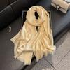 Gold Silk Tencel Cotton Solid Color Silk Scarf Women'S Fashion Versatile Imitation Silk Thin Long Scarf Beach Scarf Scarf