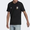 Adidas Футболка с круглым вырезом и принтом в виде букв и цифр на спине, однотонная, мужская, черная HA0936