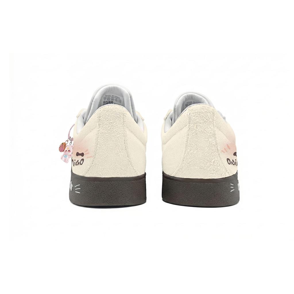 Adidas VL COURT 2.0 Kitten Tales Slip Resistant Cushioning Low top Skateboard Shoes Unisex Beige Pink HQ1802(Team864-SBOX)