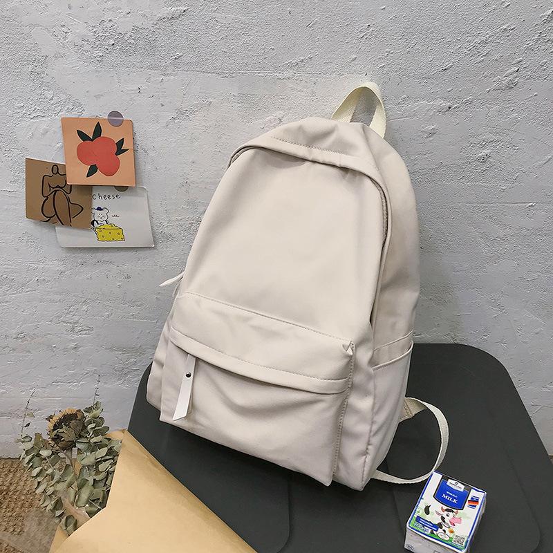 Schoolbag Japanese men's schoolbag Korean version of simple and versatile solid color student schoolbag unprinted junior high school student Mori in