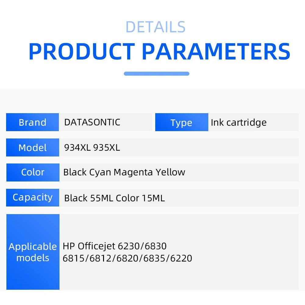 Совместимый картридж 934 935xl с чипом для принтера HP OfficeJet PRO 6230 6830 6815 6812 6820 6835 6220