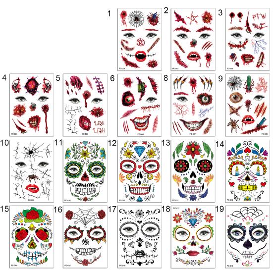 Tattoo Sticker Skin-friendly Eye-catching Paper Bloody Scars Tattoo Sticker for Men