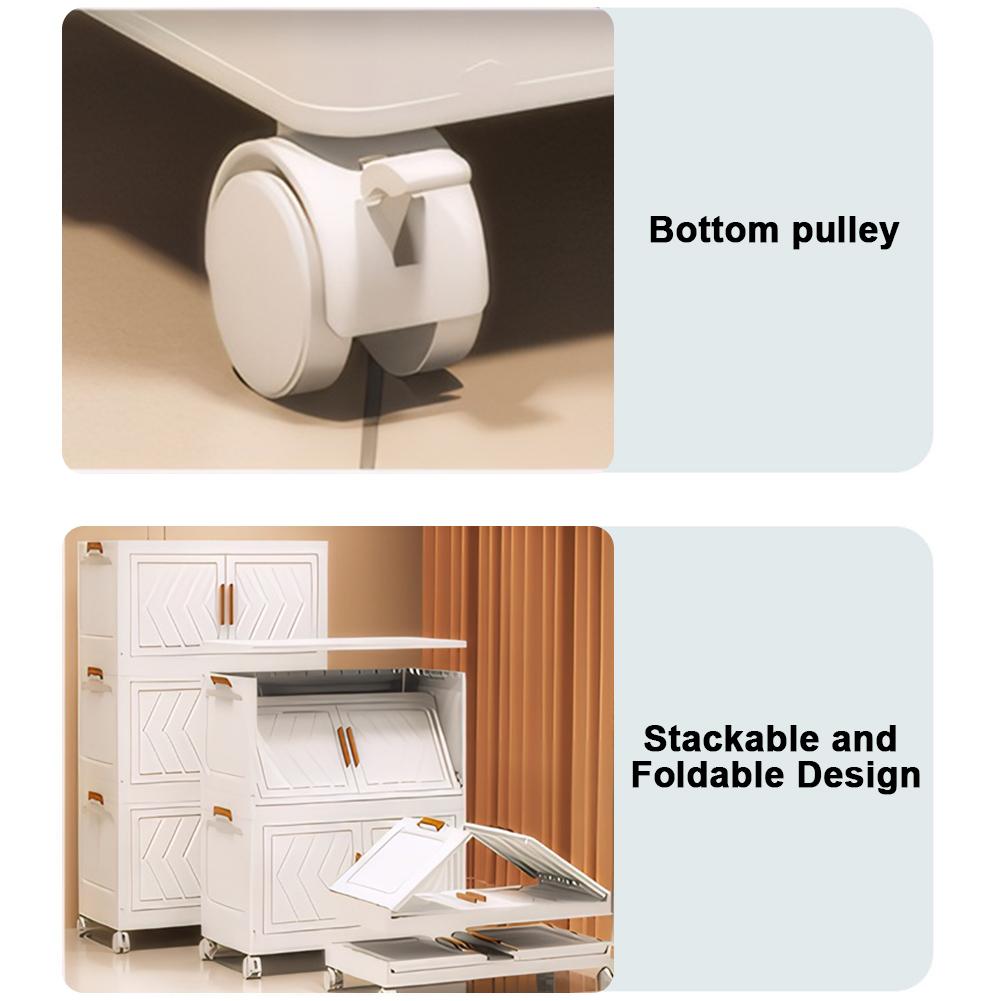 4-ярусный многофункциональный складной шкаф для хранения с дверцами/колесами, большой вместимости, пыленепроницаемый, органайзер для гардероба, легко устанавливается