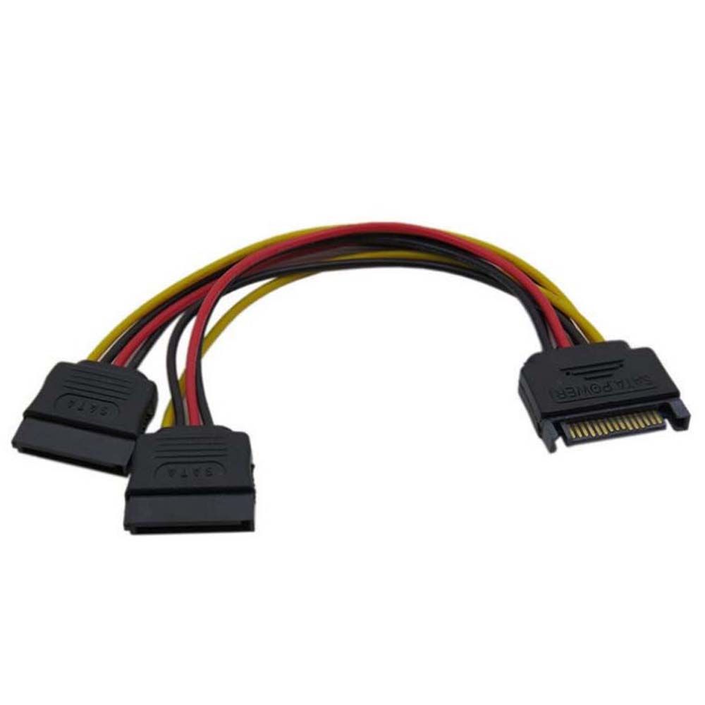 1 To 2 Extension Cable Power Lead Connector Wire PSU Cable SATA Adapter Cable Hard Disk Power HDD Splitter SATA Power Cable