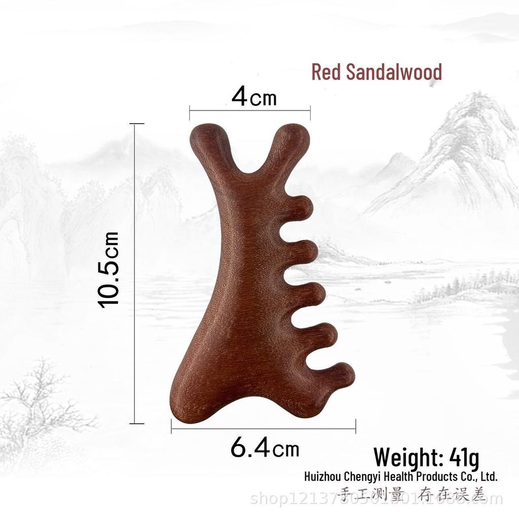 Сандаловая расческа с широкими зубьями для терапии кожи головы, головы и лица