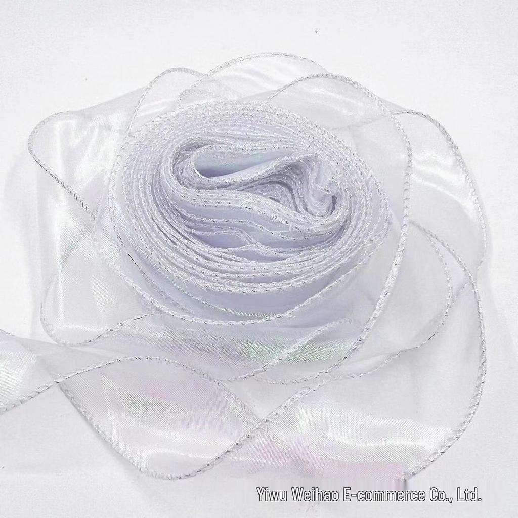4cm Iridescent Wave Fishtail Yarn Ribbon for DIY Floral Gift Box and Baking Decoration
