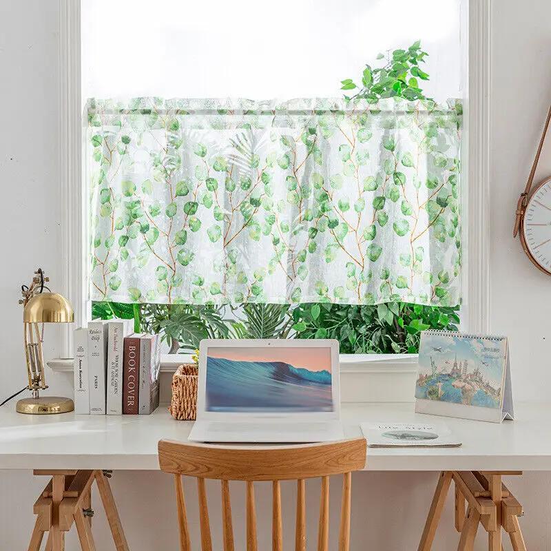 Кухонная занавеска-драпировка для окна двери, легкая сетка, вуаль, короткая панель, декор дома, короткая занавеска для дверцы шкафа, спальни