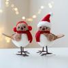 Winter Bird Figurines Decor Realistic Fake Birds With Hats For Christmas Tree Table Home Effortless Holiday Decorations