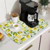 1Pcs Lemon Printed Rubber Drying Mat For Coffee Shop Kitchen Carpet Tableware Durable Diatom Mud Table Mat Pet Coffeeware Mat