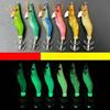 Glowing Wood Squid Jig Hook 1.5 Small Size with Weighted Beads for Cuttlefish Sea Fishing Simulation Shrimp Shape Lures
