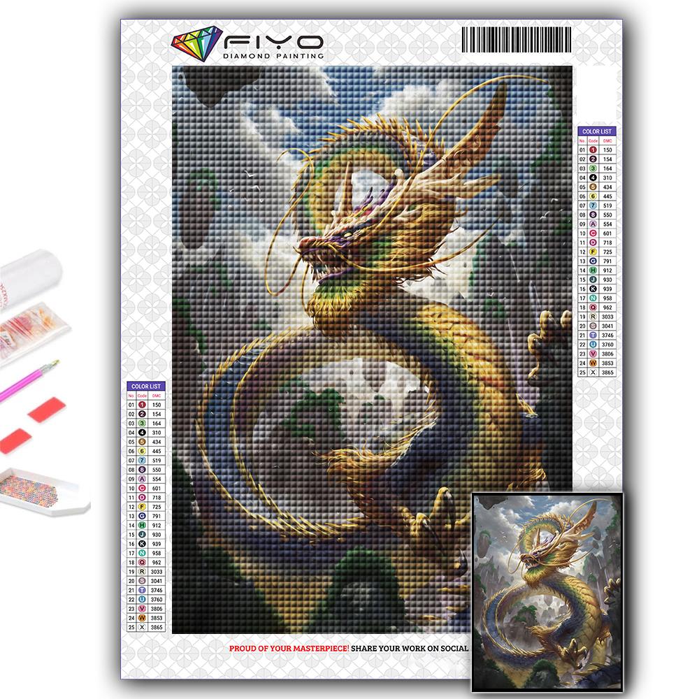 Алмазная вышивка Китайский дракон 5D DIY Алмазная картина Вышивка крестом Горный хрусталь