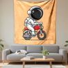 Astronaut Riding a Red Motorcycle Patterned Tapestry Decorative Wall Hanging, Home Bedroom Living Room Decor