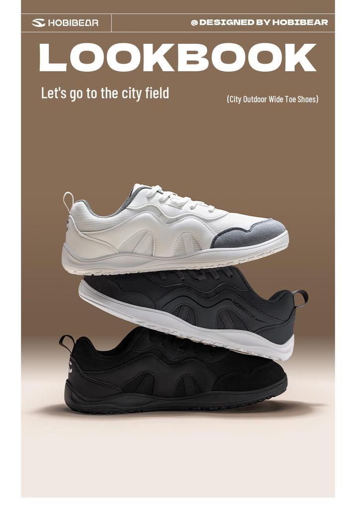 HOBIBEAR Wide-Toe Men's Comfortable Sports Shoes for Spring and Autumn - Wear-Resistant Outdoor Running and Walking Shoes.