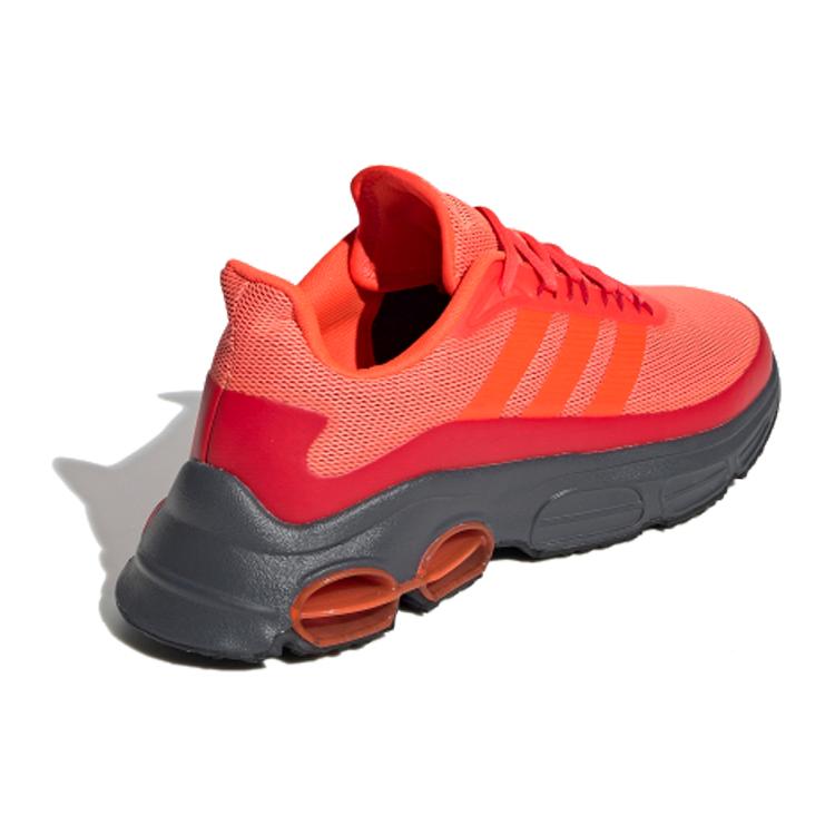 adidas Quadcube Стильные сетчатые амортизирующие нескользящие дышащие низкие кроссовки для бега мужские Красный Серый EG4394