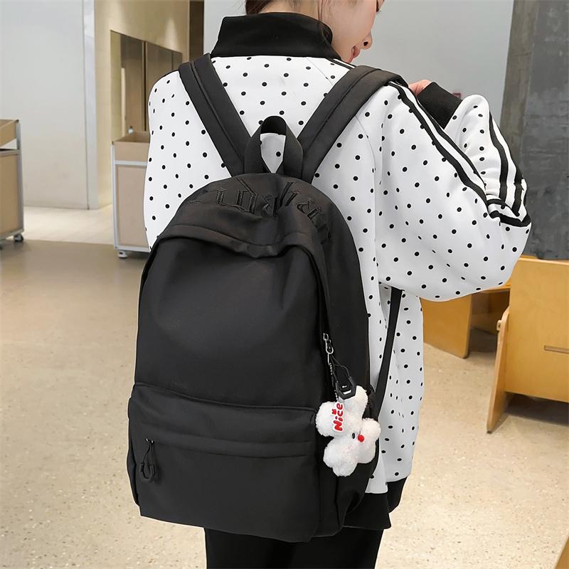 Однотонный школьный рюкзак для женщин, большой емкости