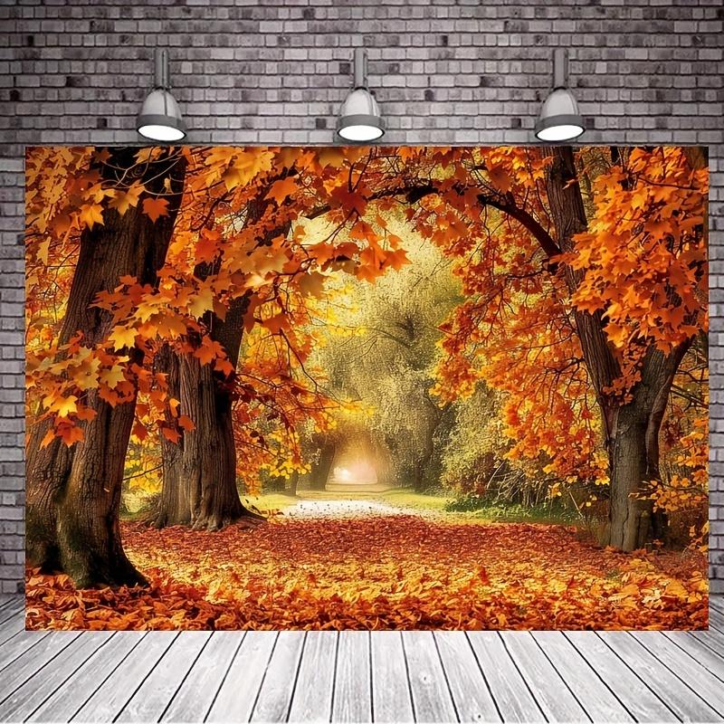 1pc Autumn Forest Leaf Background Flag Polyester No Electricity Required Multi-Purposezyc