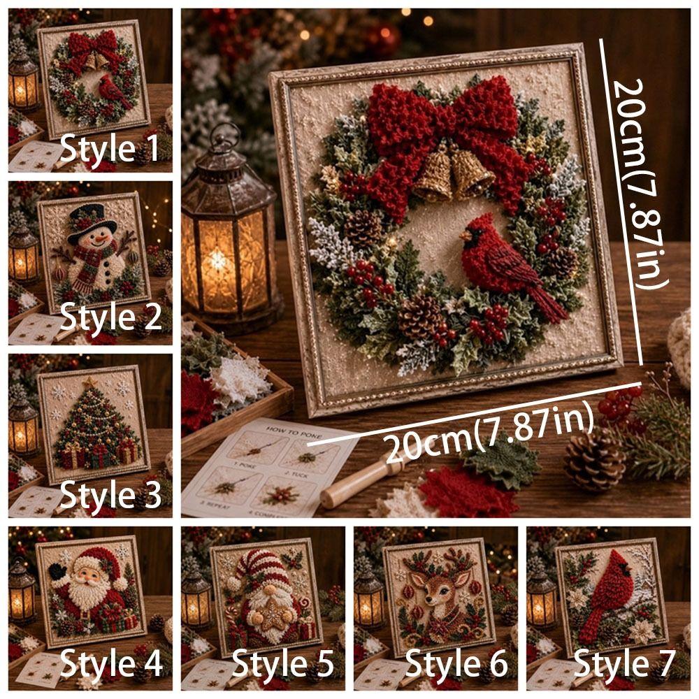 Educational 3D Fabric Embroidery DIY Set Christmas Fabric Art Picture Christmas Party Decor