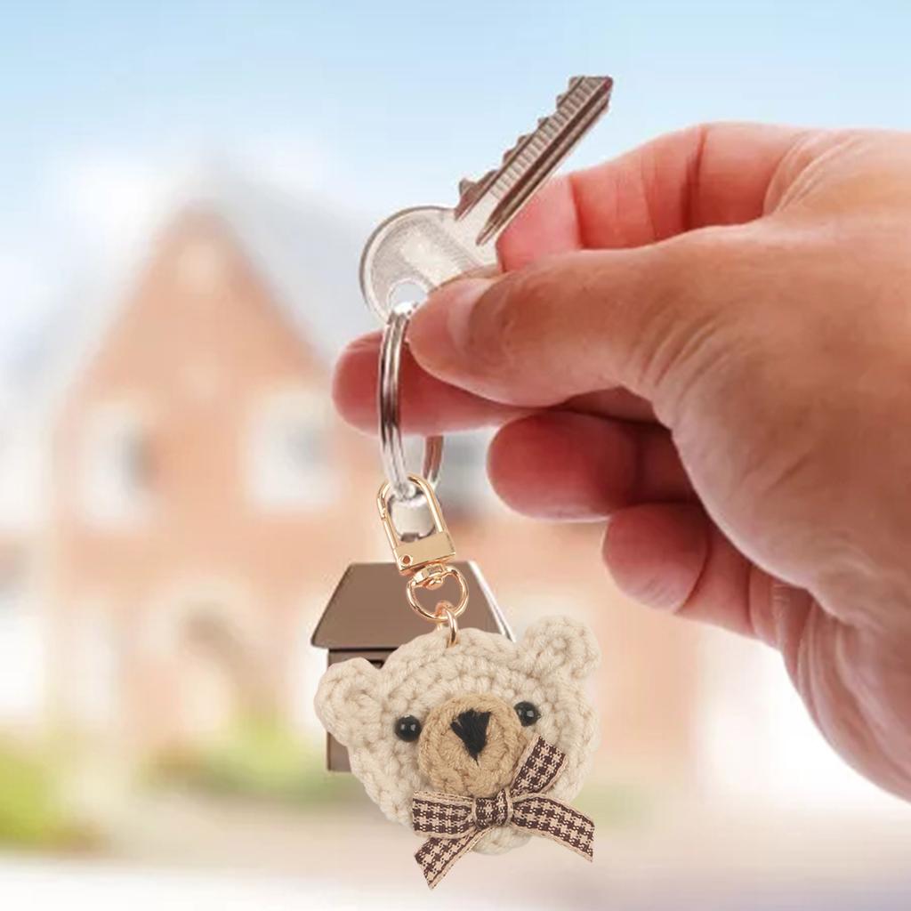 Милый брелок в виде медвежонка, ручной работы, вязаные брелки с животными, шерстяной плетеный брелок с бабочкой, сувениры для вечеринки, для сумочки, кошелька, сумки