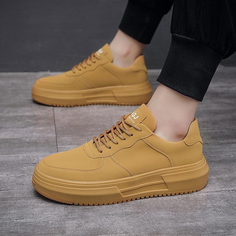 Нишевая ретро обувь для доски осень и зима новая мужская обувь нишевая маленькая белая обувь мужская толстая подошва Guochao желтые туфли Wenzhou spot