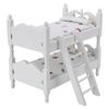 1:12 Mini Dollhouse Bed Miniature Simulated Wooden Bunk Bed Furniture Model Toy AccessoryGeometric