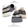 Ретро вязаная шапка с помпоном в стиле Fair Isle от Cat Brother - Тепло для осени/зимы
