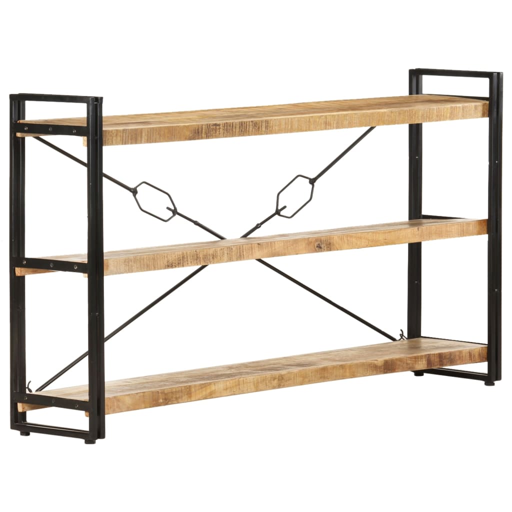 3 Shelf Bookshelf 140 x 30 x 80 cm Solid Mango Wood