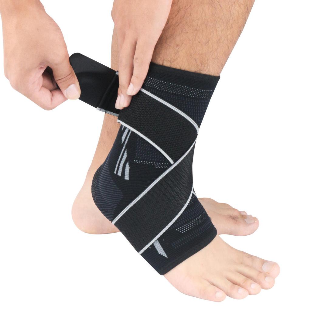 Customizable Nylon Fitness Ankle Support Brace with Adjustable Protective Logo for Basketball Winter Sports