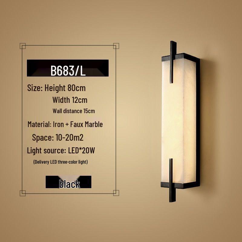 Contemporary Chinese Wall Lamp: Faux Marble Bedside & Staircase Light