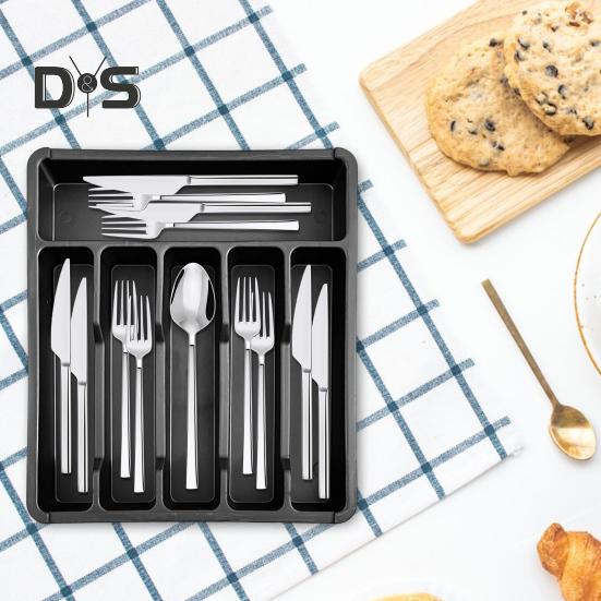 Drawer Organizer Tray for Kitchen Drawer Expandable Cutlery Flatware Holder Adjustable Plastic Utensil Divider Spatula Tools And Gadgets Storage