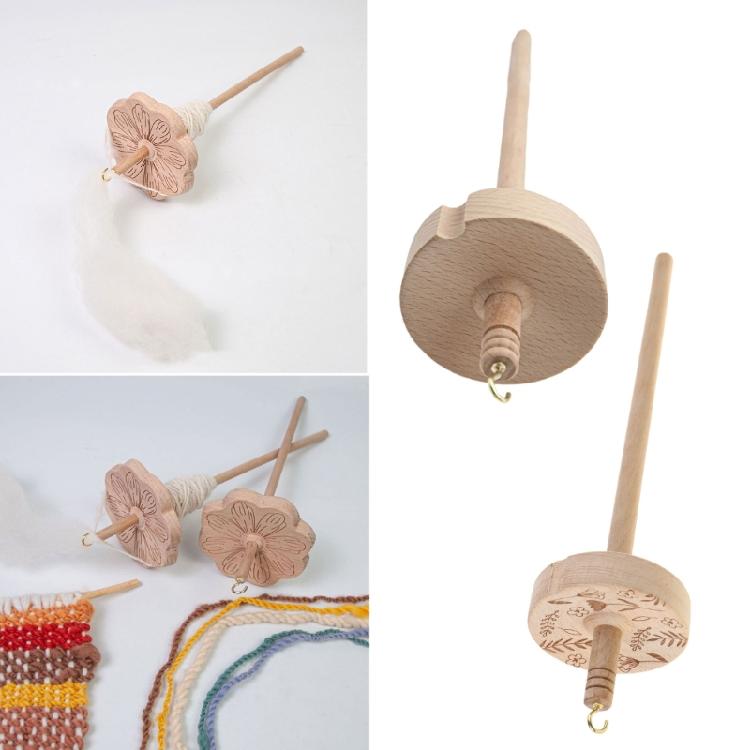 Drop Spindle Yarn Hand Spindle Wood Weaving Spindle Whorl Yarn Spin Tool for Enthusiasts