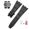 Верхний слой Натуральная Кожа Ремешок для Часов для AP Audemars 15400 15703 Royal Oak Offshore Серии Мужской 26 мм Черный Коричневый Ремешки