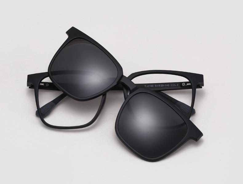 TJ2190 Unisex Three-in-One Magnetic Polarized Clip-on Sunglasses Set