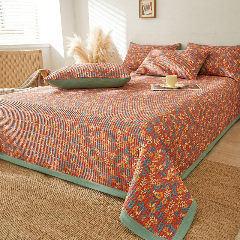 Одеяло с цветочным принтом для кровати, хлопковое покрывало в пасторальном стиле, домашняя кровать, декоративное стеганое одеяло (наволочку нужно заказать)
