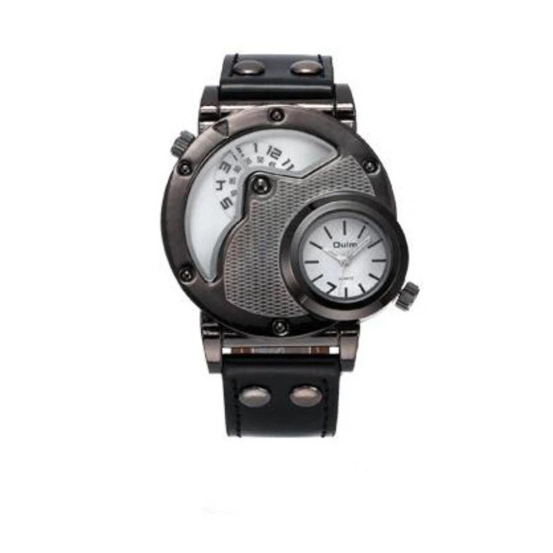 Top Brand Quartz Watch Compass Men's Watch Double Time Zone Men's Watch Large Dial Fashion Watch