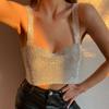 Bling Rhinestones Party Crop Top 2022 Fashion Solid Backless Straps Full Diamonds Sequins Cami Cropped Top for Women