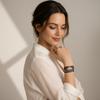 Bohemian Multi-Layer PU Leather Bracelet for Women, Simple Magnetic Clasp Rhinestone Vintage Brown Cuff Bangle