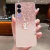 Защитный от царапин чехол для телефона Vivo V70 FE, прозрачный силиконовый (TPU), мягкий, с узором 'Счастливая буква', 'Розовая сияющая звездная ночь', парный