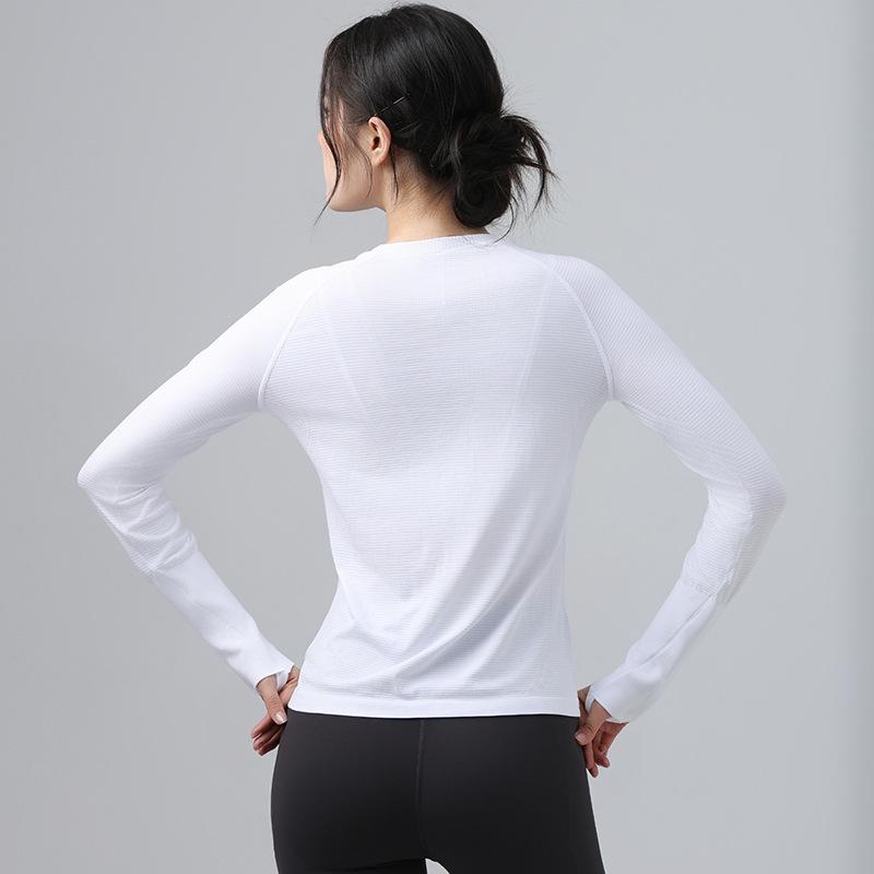 Топ для йоги 2025 Slimming High Elastic - Прямое плечо, Длинный рукав, Идеально подходит для осенне-зимнего бега и спорта