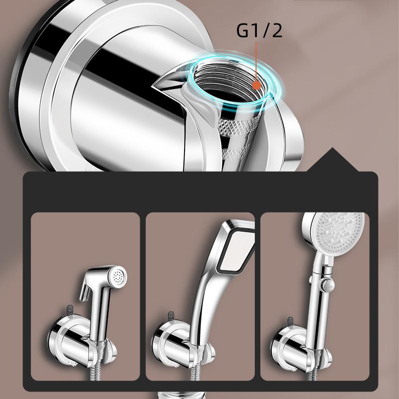 Suction Cup Shower Head Holder 120° Adjustable No Drilling Handheld Shower Bracket Universal Removable Shower Mount For Bathroom