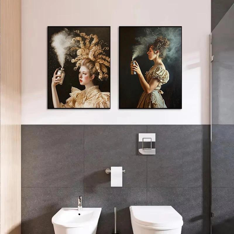 Vintage Stinky Dark Academia Funny Bathroom Toilet Bad Smell Poster Canvas Painting Wall Art Pictures Home Interior Decor