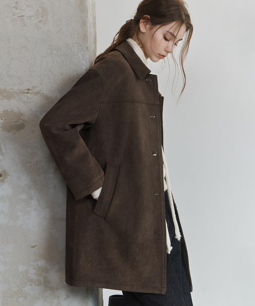NON AND NON Vegan Suede Half Single Coat_Nfct6614