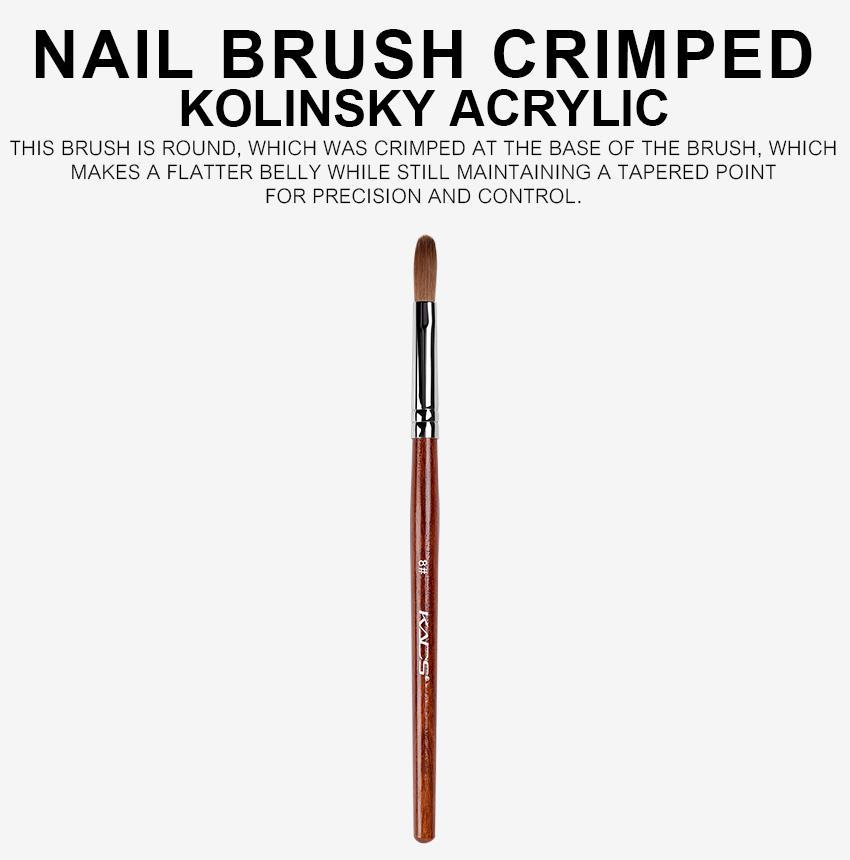 kads 8 # акриловая кисть для ногтей Kolinsky Sable, полигель для ногтей, кисть для наращивания ногтей, круглая плоская головка, красная деревянная ручка, кисти для геля для дизайна ногтей, инструмент
