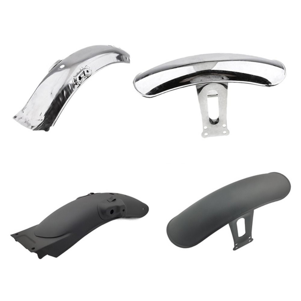 Metal Motorcycle Retro Front/Rear Fender Black \Chrome Tire Position Mudguard Motorcycle
