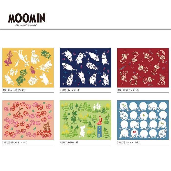 JIKAN STYLE Moomin Chusen Handkerchief Goods Nordic Traditional Crafts Made in Japan 100% Cotton Walk Green Approx. 43x33cm 05842 Green