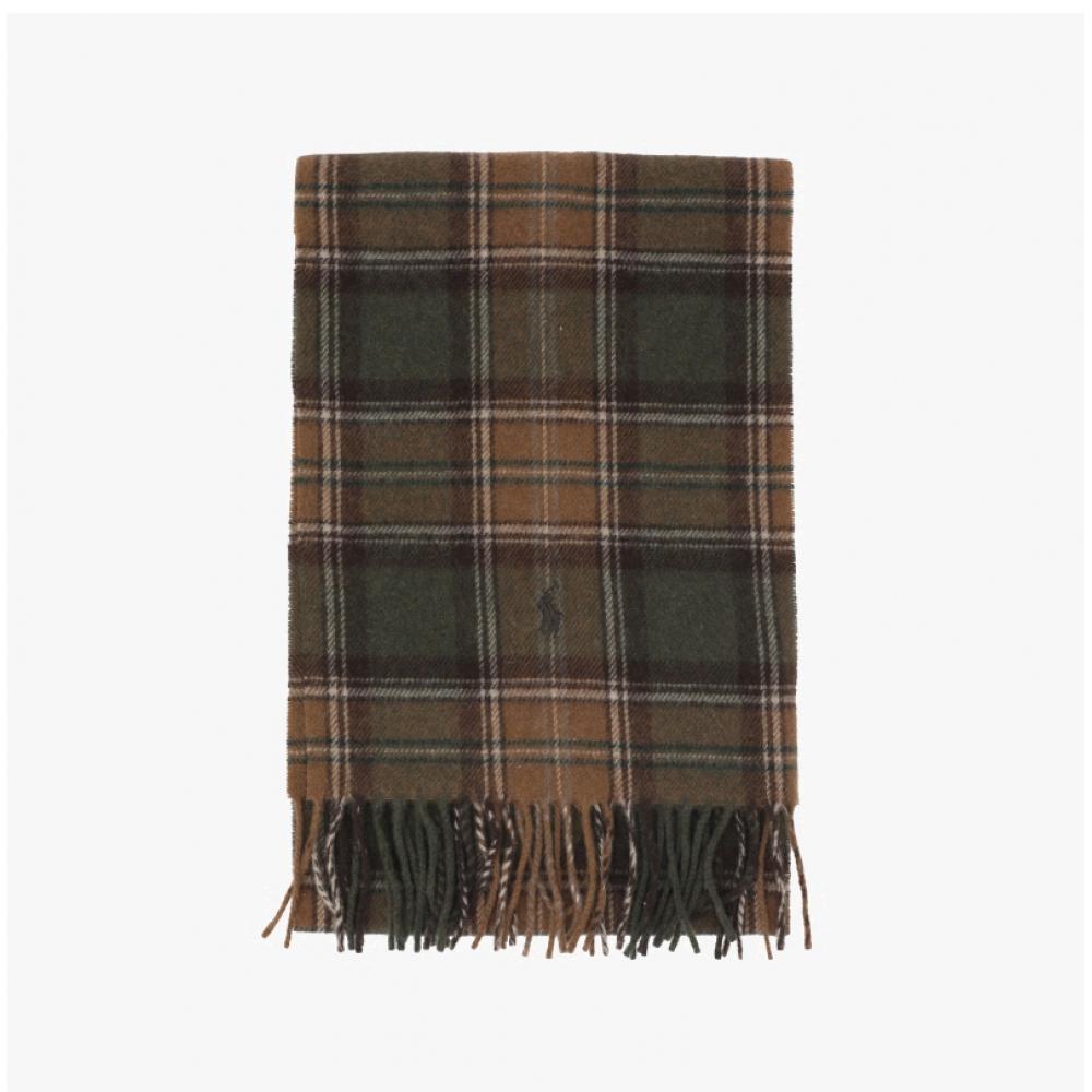 Polo Ralph Lauren Pony Plaid Check Fringe Muffler Pc0999 241