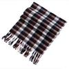 Plaid Scarf Velvet Shawl Plaid Print Unisex Winter Scarf with Tassel Detailing Double-sided Plush Material for Warmth for Men