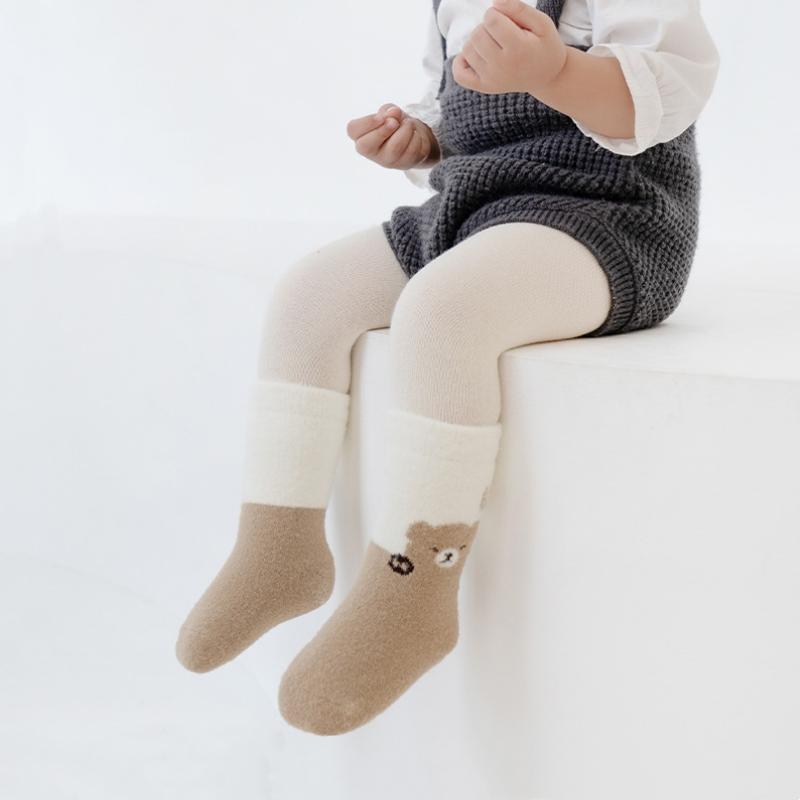 Cute Bear Baby Socks Winter Thicken Warm Baby Boys Girls Middle Tube Socks Toddler Kids Socks