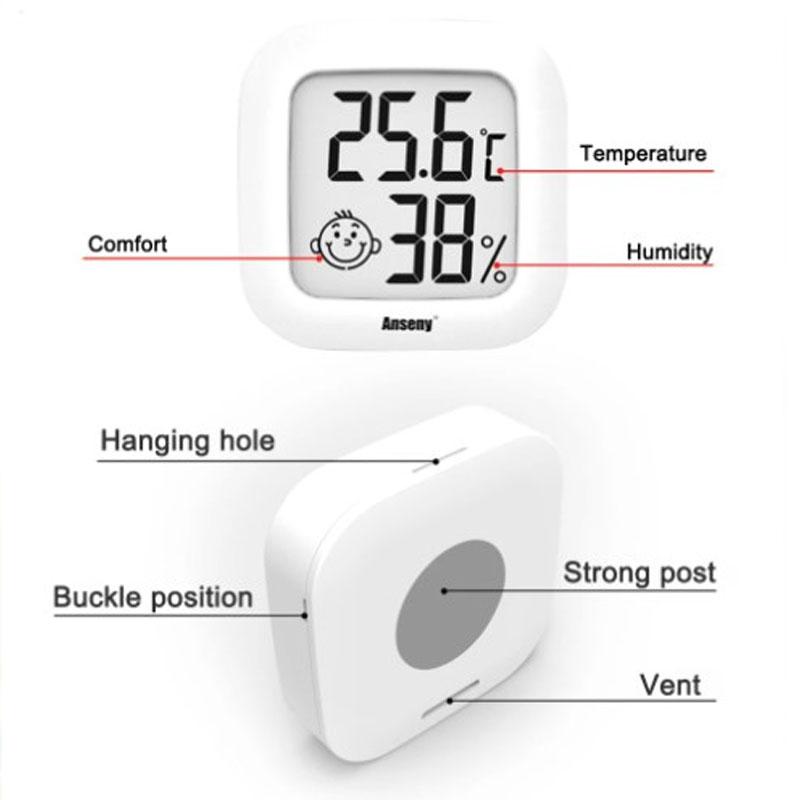 Mini LCD Digital Thermometer Hygrometer Indoor Room Electronic Temperature Humidity Meter Sensor Gauge Weather Station for Home