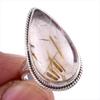 Natural Golden Rutile Gemstone Handmade 925 Solid Silver Jewelry Ring S.6 N2z79
