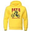 Mtb Keep Moving It With Passion Born To Cycling Hoodie For Menautumn Fur-Linerhoody Oversize Sweatshirt Top
